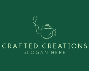 Green Teapot Tea Kettle logo design