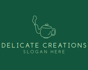 Green Teapot Tea Kettle logo design