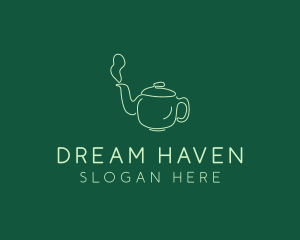 Green Teapot Tea Kettle logo design