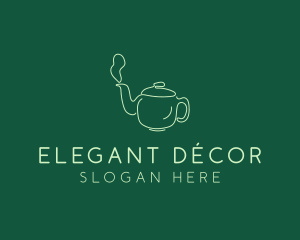 Green Teapot Tea Kettle logo design