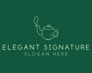 Green Teapot Tea Kettle logo design