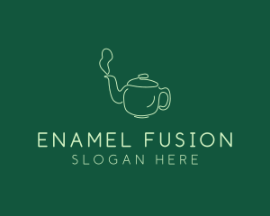 Green Teapot Tea Kettle logo design