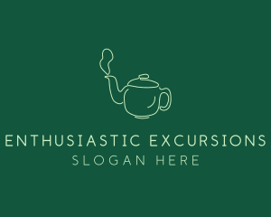 Green Teapot Tea Kettle logo design