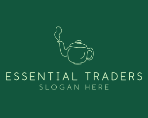 Green Teapot Tea Kettle logo design