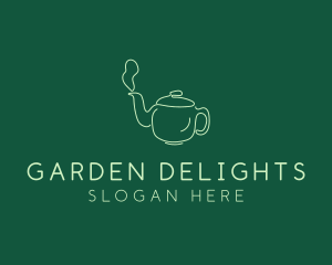 Green Teapot Tea Kettle logo design