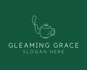 Green Teapot Tea Kettle logo design