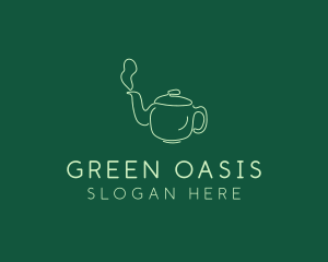 Green Teapot Tea Kettle logo design