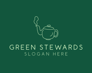 Green Teapot Tea Kettle logo design