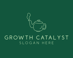 Green Teapot Tea Kettle logo design