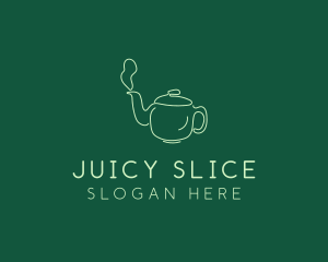 Green Teapot Tea Kettle logo design