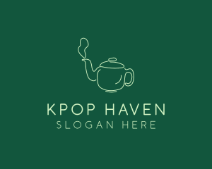 Green Teapot Tea Kettle logo design