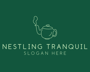 Green Teapot Tea Kettle logo design