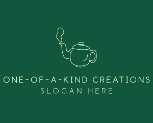 Green Teapot Tea Kettle logo design