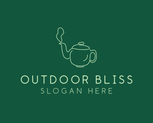 Green Teapot Tea Kettle logo design