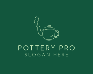 Green Teapot Tea Kettle logo design