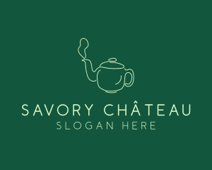 Green Teapot Tea Kettle logo design