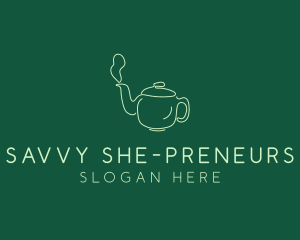 Green Teapot Tea Kettle logo design