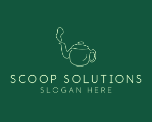 Green Teapot Tea Kettle logo design