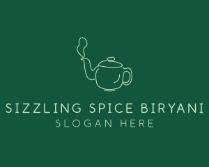 Green Teapot Tea Kettle logo design