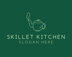 Green Teapot Tea Kettle logo design