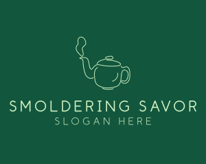 Green Teapot Tea Kettle logo design