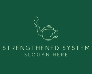 Green Teapot Tea Kettle logo design