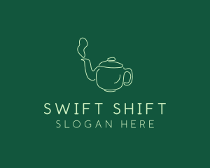 Green Teapot Tea Kettle logo design