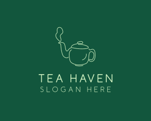 Green Teapot Tea Kettle logo design