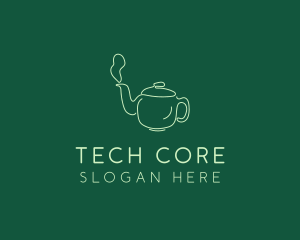 Green Teapot Tea Kettle logo design