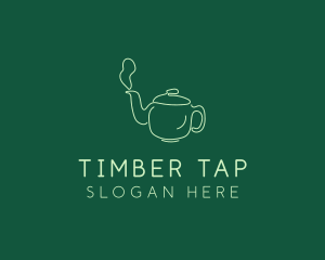 Green Teapot Tea Kettle logo design