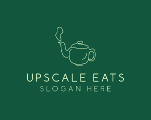 Green Teapot Tea Kettle logo design