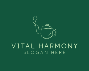 Green Teapot Tea Kettle logo design