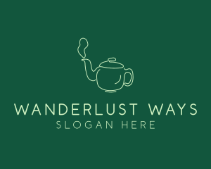 Green Teapot Tea Kettle logo design