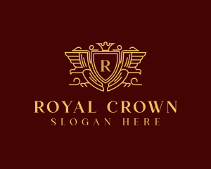 Minimalist Crown Shield logo design