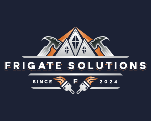 Hammer Repair Construction logo design