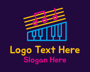 Lyrics - Neon Music Lounge logo design