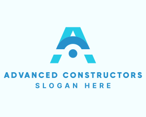 Blue Modern Letter A logo design