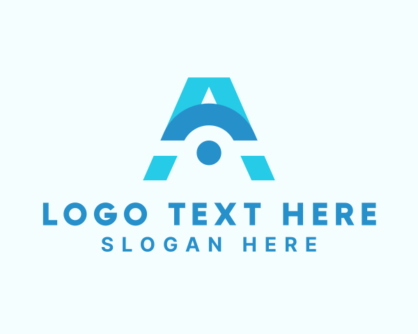 Blue Modern Letter A logo