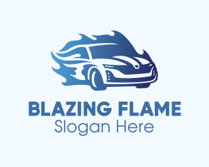 Blue Flame Car logo design