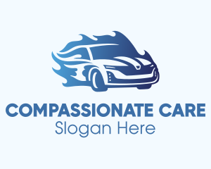 Blue Flame Car logo design