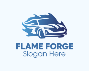 Blue Flame Car logo design