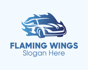 Blue Flame Car logo design