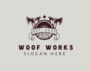 Carpentry Wood Saw logo design