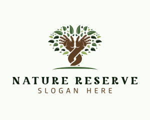 Hands Tree Nature logo design