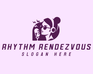 Podcast Girl Microphone logo design