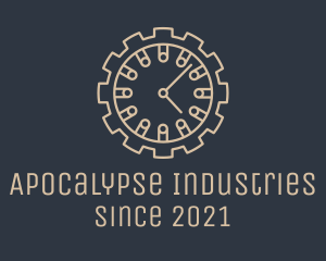 Industrial Mechanical Clock  logo design