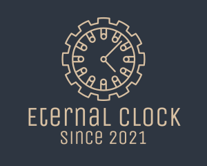 Industrial Mechanical Clock  logo design