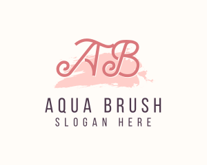 Feminine Watercolor Cosmetics  logo design