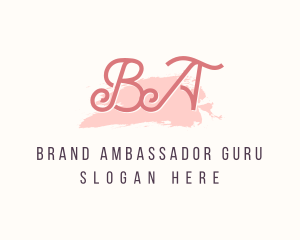 Feminine Watercolor Cosmetics  logo design