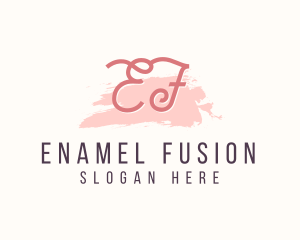 Feminine Watercolor Cosmetics  logo design